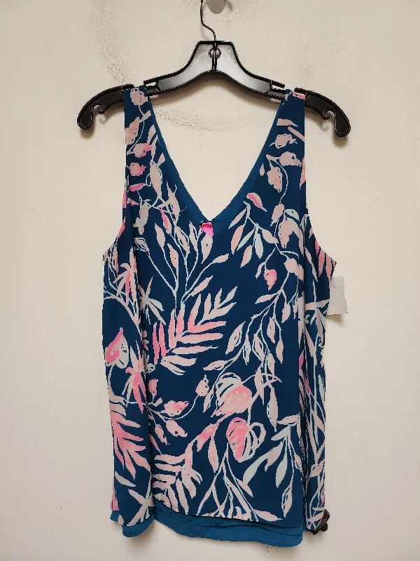 Top Sleeveless By Lilly Pulitzer In Tropical Print, Size: L