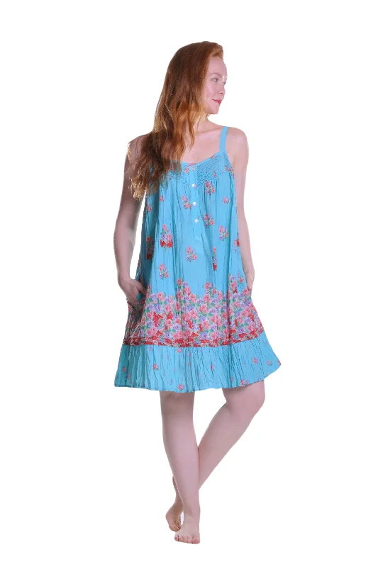 La Cera Floral Border Print Chemise