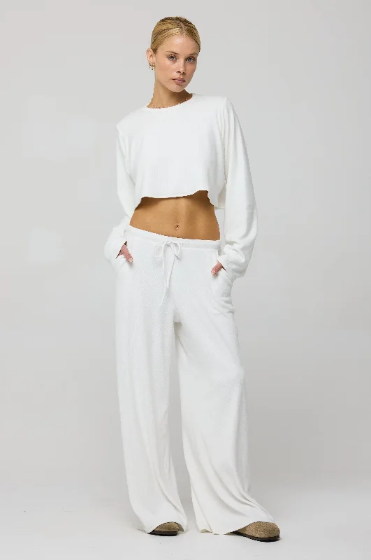 Boyfriend Crop Rib in White