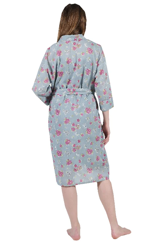 La Cera Cotton Wrap Robe