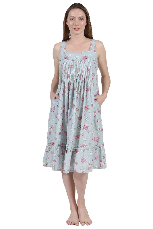 La Cera Vintage Print Pleat Front Gown