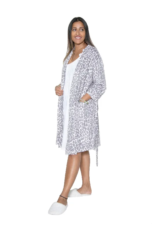 La Cera Silky Sheered Minky Kimono Robe