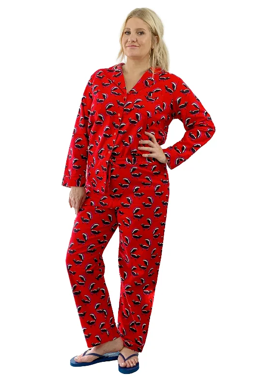 Plus Size Whimsical Skunk Flannel Pajama Set