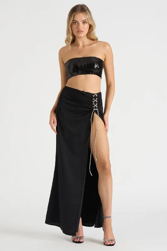 THE DRAPED SKIRT - BLACK