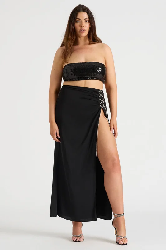 THE DRAPED SKIRT - BLACK