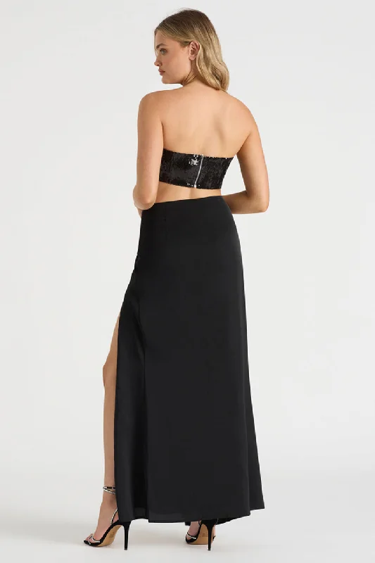 THE DRAPED SKIRT - BLACK