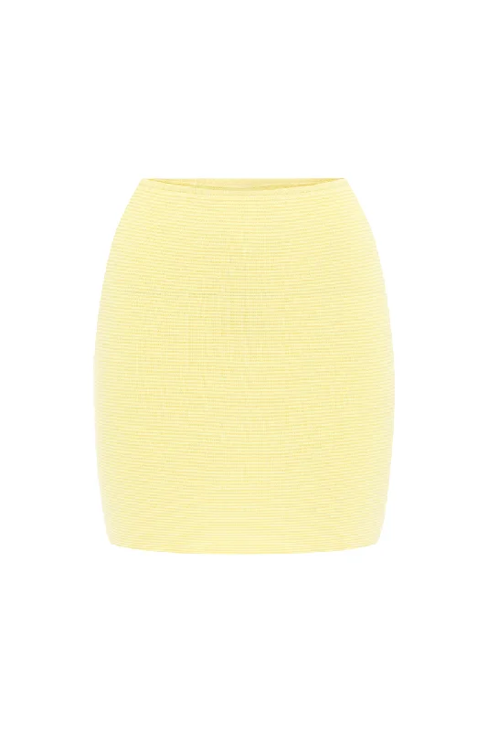 THE KNIT MINI SKIRT - BUTTER