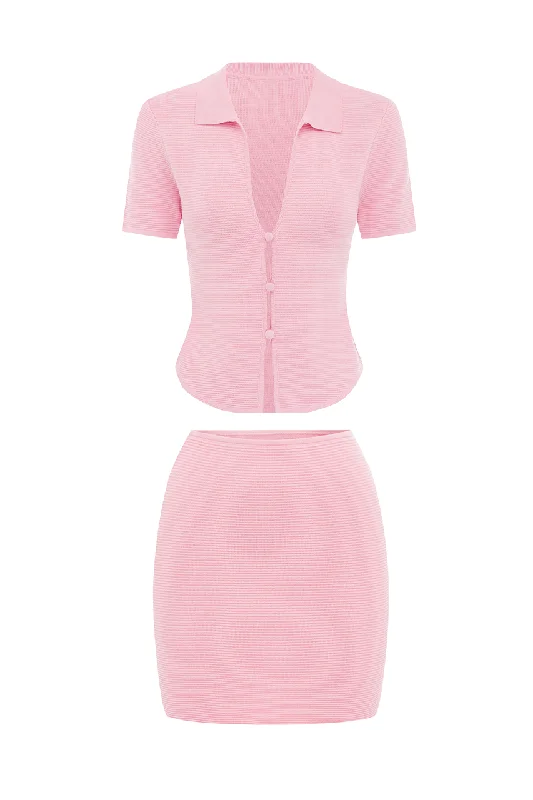 THE KNIT MINI SKIRT - PINK