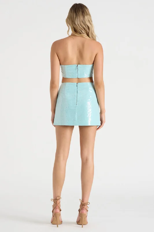 THE SEQUIN SKIRT - AQUA