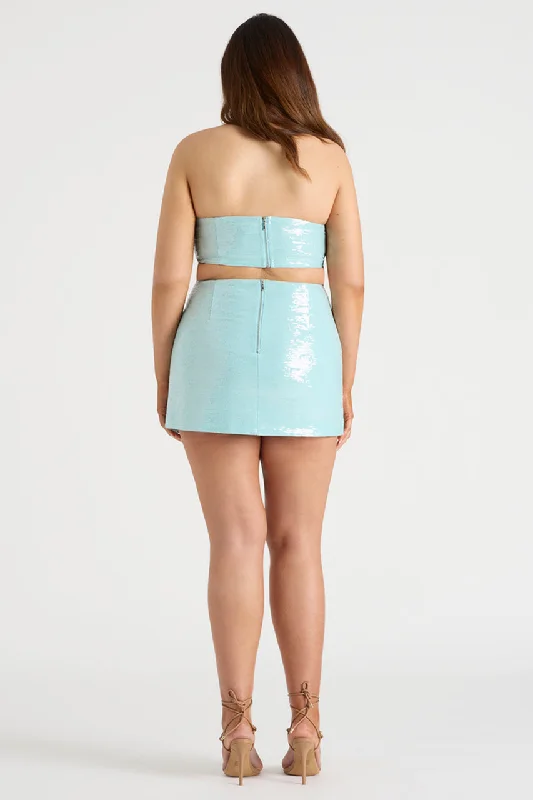 THE SEQUIN SKIRT - AQUA